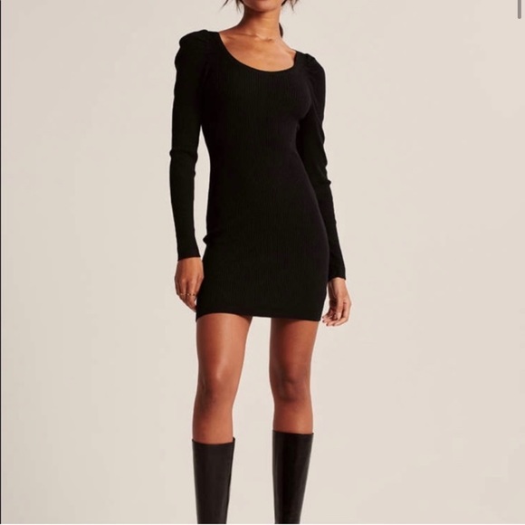 Abercrombie mini long sleeve sweater dress tan - Picture 5 of 5